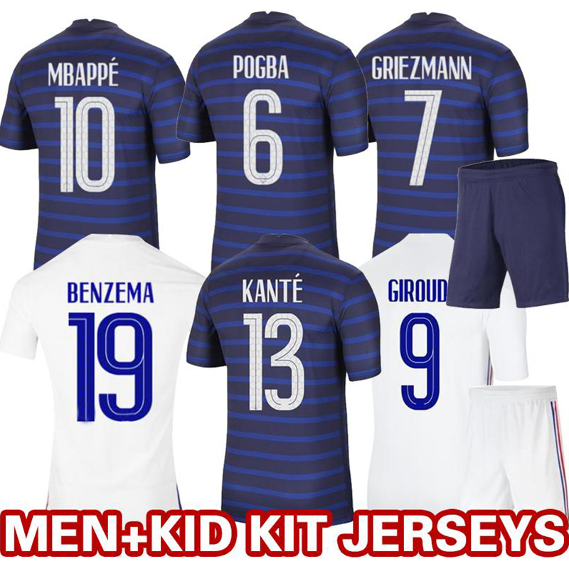 

Euro 2020cup BENZEMA MBAPPE GRIEZMANN FRANCE soccer jersey POGBA GIROUD KANTE Maillot de foot equipe Maillots football shirt uniforms 2021 men + kids kit women