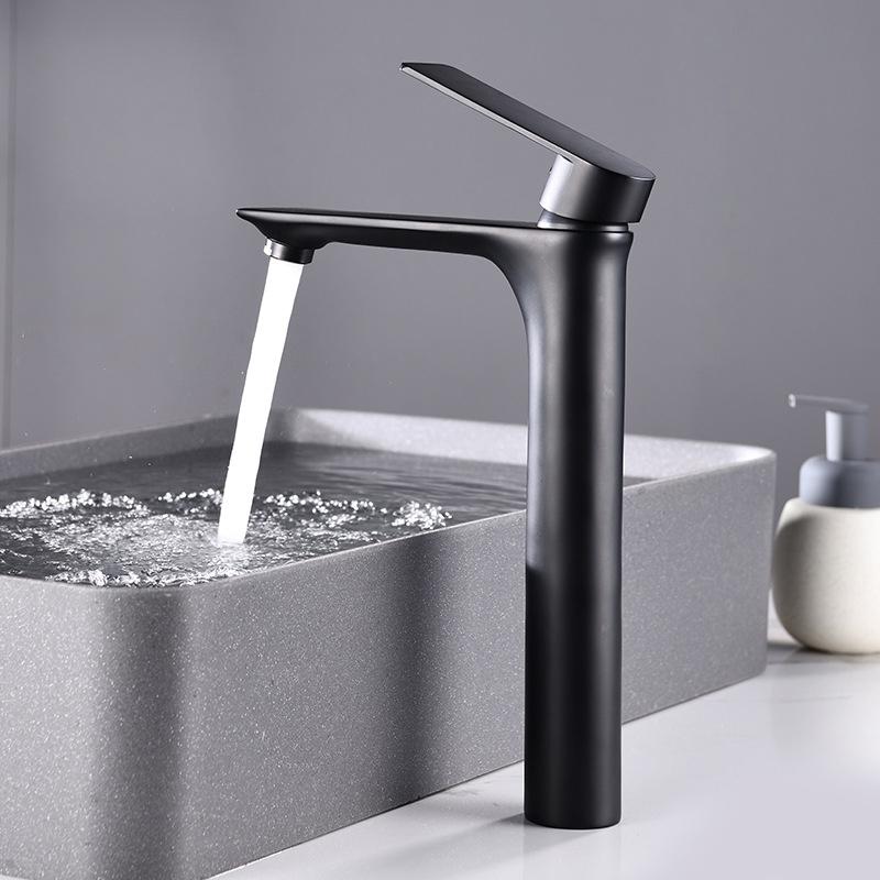 

Bathroom Sink Faucets Basin Faucet Black Chrome Brass Single Handle Mixer Tap Deck Mounted & Cold