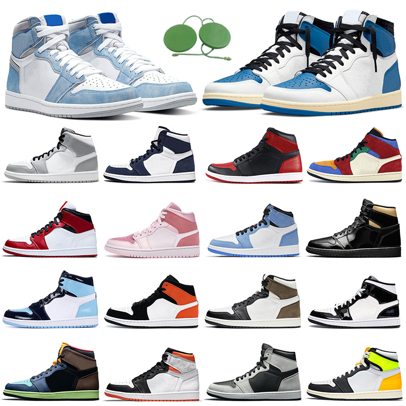 

1 1s men women basketball shoes University Blue Twist UNC Chicago Dark Mocha Banned Shadow womens mens outdoor trainers sports sneakers, 1s 5.5-12 rust shadow
