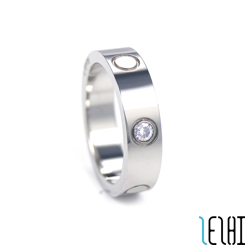 

Classic Charm Eternal Love Wed Couple Rings Titanium Steel Diamond Platinum Plating Girlfriend Wedding Ring Simple Engagement Jewelry With Jewelrys Pouches