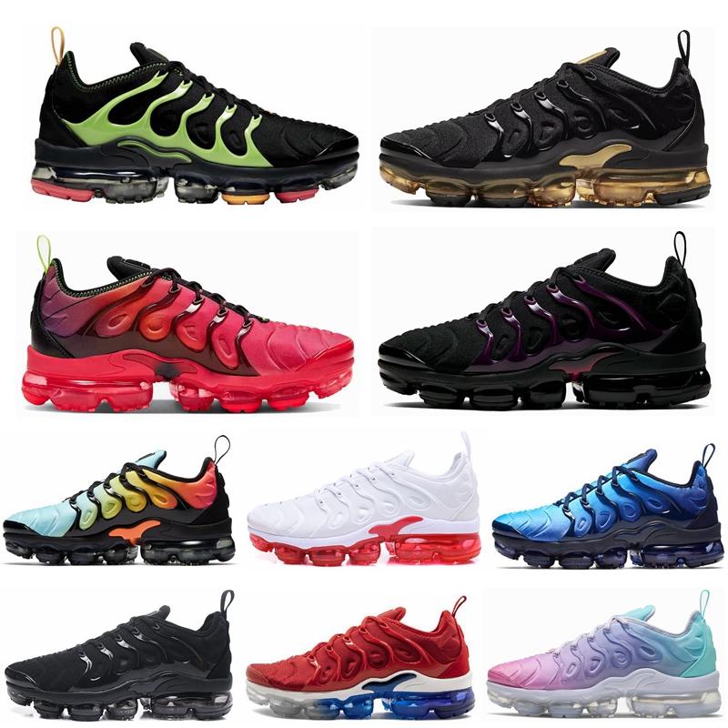 

2021 Sports Shoes TN Plus Running Shoe Triple Black Men Women Trainers Eggplant White Silver Volt sz36-47 Sneakers