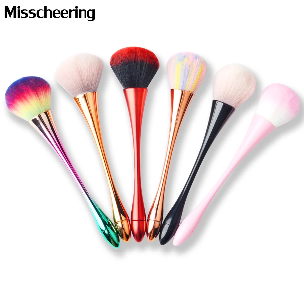 

1 Pcs Soft Dust Remover Brush Gradient Color Long Handle UV Nail Powders Cleaner Brushes Makeup Manicure Tools