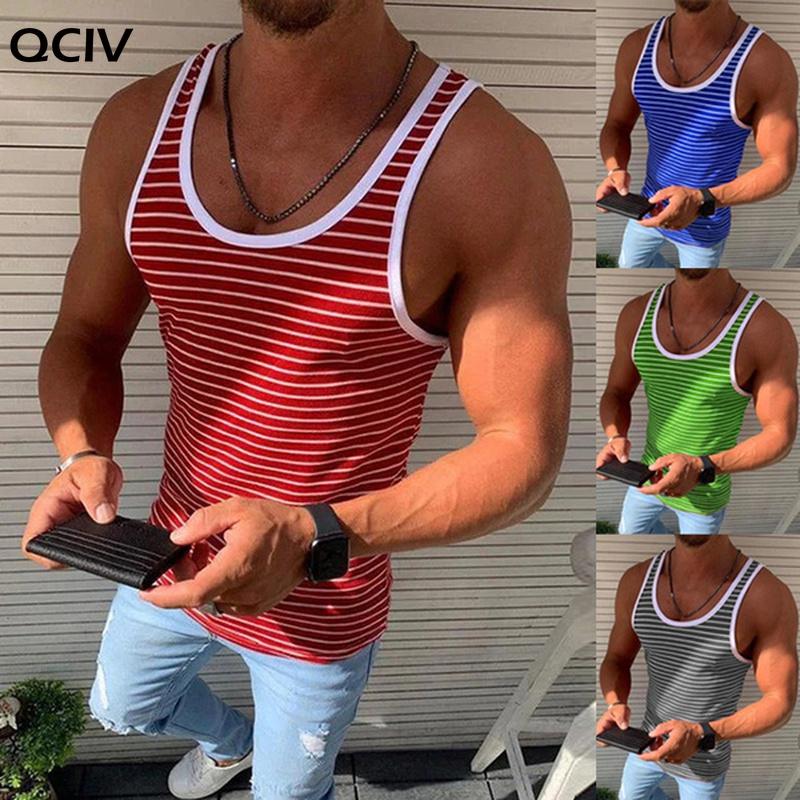 

Men Vests Summer Sleeveless Shirts Gym Clothing Stripped Sports Casual Fitness Tanks Slim Fit Mens Bodybuilding Tank Tops Men, Blue