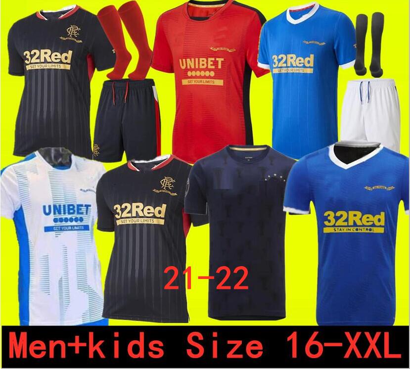 

Glasgow Rangers Champions 55 Version Soccer Jerseys 2021 2122 DEFOE MORELOS KENT ARIBO ARFIELD 21 22 Men Kids Kits football jersey, Blue