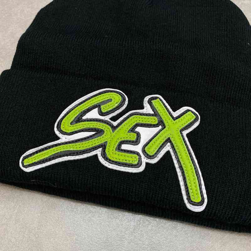 2026 NEW hip hop cap mattey boy sex records Embroidered Leather Patchwork wool knit cold hat mens slouch beanie b3184348 new