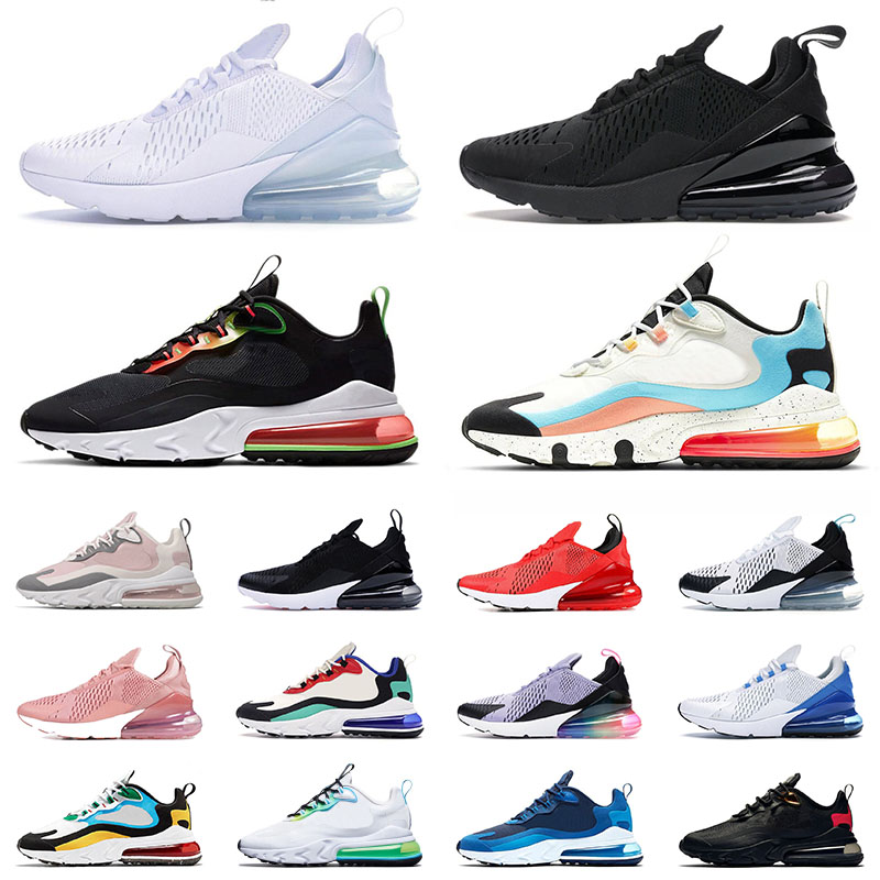 

270 Mens Womens Sneakers Running Shoes Triple White All Black Worldwide Bubble Pack Pink Supernova Barely Rose UNC Men Women Sports Trainers Outdoor, D35 36-45