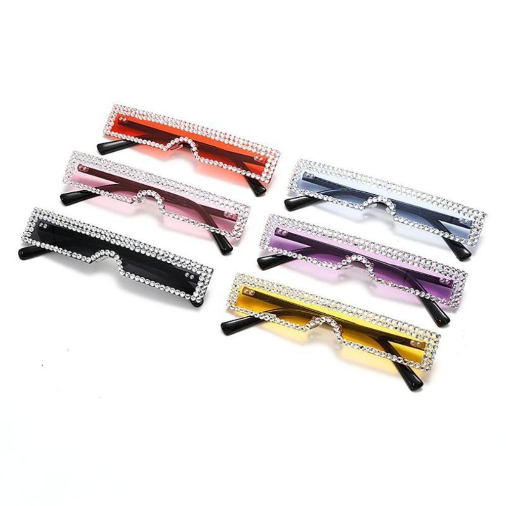 

sunglasses Fashionable sun frames punk Diamond Sun Sunglasses Rectangle Women Fashion Glasses Rhinestone Crystal Vintage Shades Eyeglasses UV400 FML, Black