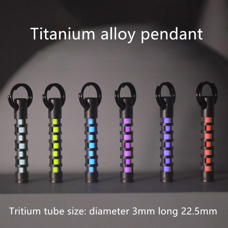 

Tritium Tube Light Keychain Titanium Alloy Pendant Self-luminous 3X22.5mm Outdoor Gadgets
