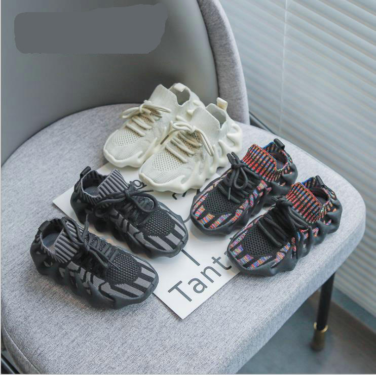 

Children Fashion Boys Girls Sneakers Toddler Little Big Kids Trainers Spring Autumn Designer Shoes Knit Sport shoes, Black