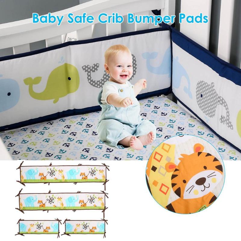 Bedding Sets 4PCS Baby Crib Liners Soft Bed Cushion Protective Pad For Infant Linings Cushions Born Pads-image-730555949