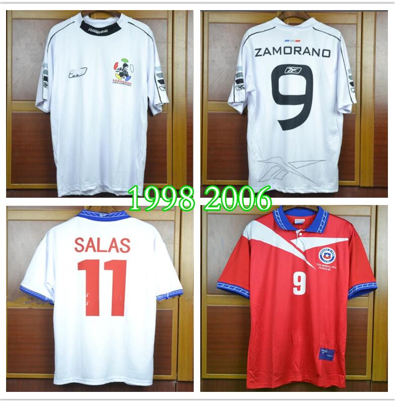 

Chile Zamorano Retro soccer Jerseys 1998 2006 home away white Vintage classical Jersey Shirts camiseta de 9 ZAMORANO 11 SALAS, Black