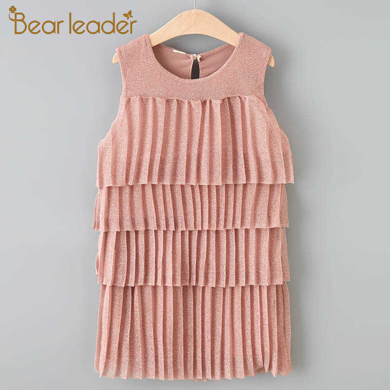 

Bear Leader Girls Princess Dress Brand Summer Kid Party Dresses Tiered Sleeveless Dress Solid Children Clothing Vestido 3 7Y 210708, Az2310 blue