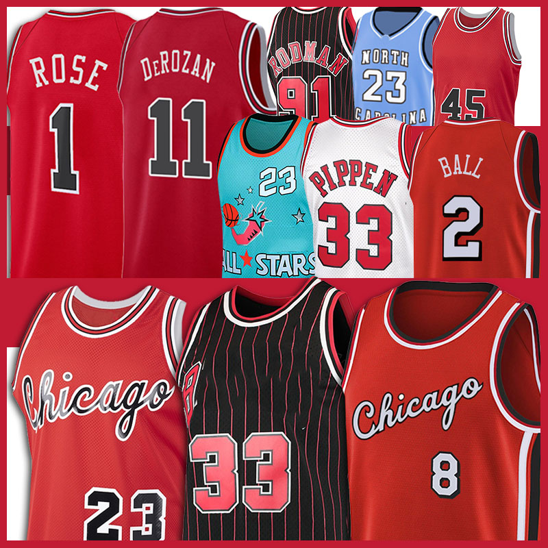 

11 DeMar 2 Lonzo DeRozan Ball Chicagos Bull Basketball JERSEY Zach 8 LaVine 33 Scottie 91 Dennis Pippen Rodman Kevin Carter 15 Vince Garnett Jerseys Rose 1 Derrick, Men