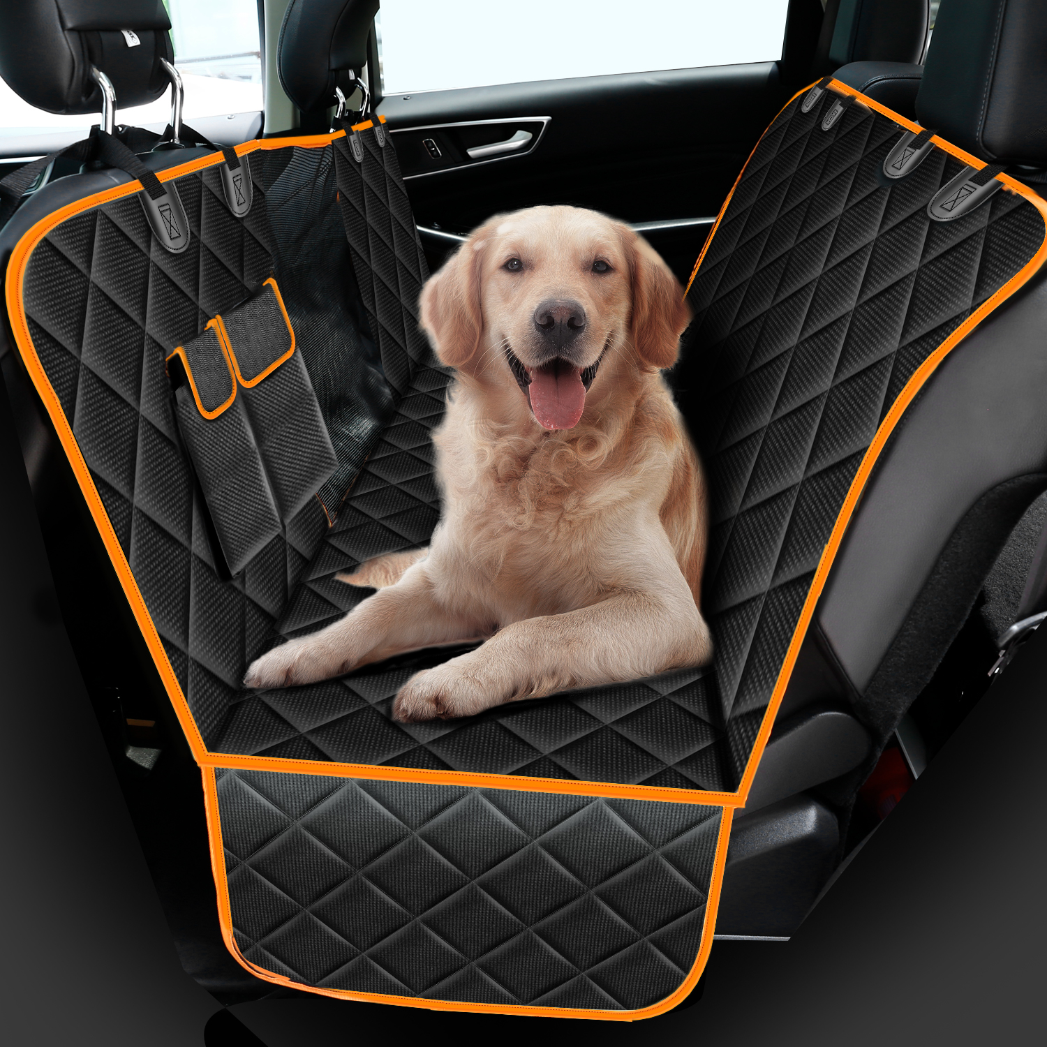

Dog Seat Covers, 100% Waterproof Scratch proof, Durable Nonslip 600D Oxford Cloth Seat Protector, Mesh Window, Convertible Hammock 147 * 137