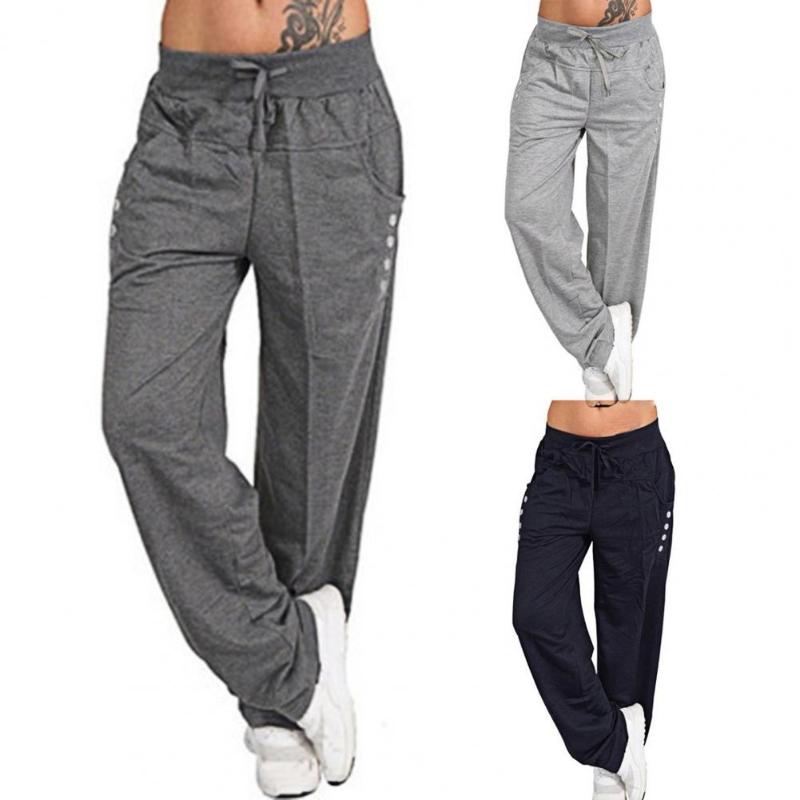 

Women's Pants & Capris Trendy Sport Mid Rise All-matched Loose Long Women Trousers, Black;white