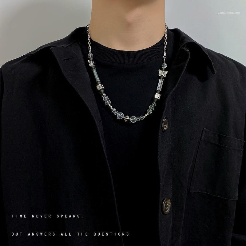 

Chains Butterfly Necklace Women Dice Necklaces Woman Fashion Girl Hiphop Clavicle Chain Jewelry Ladies Party Silver Color Metal Collier