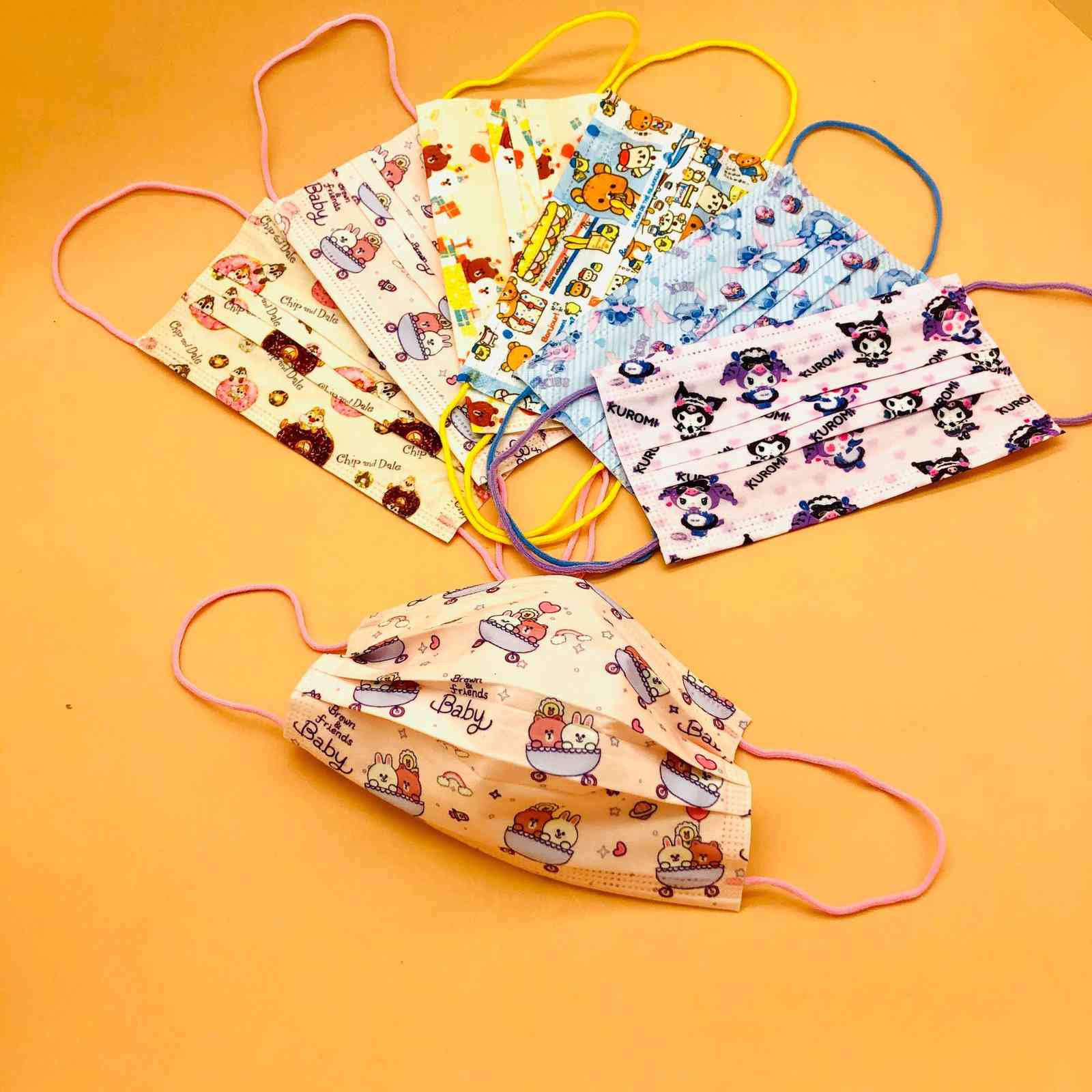 

disposable printing mask, cute cartoon, three parts of spunlaced protective mask