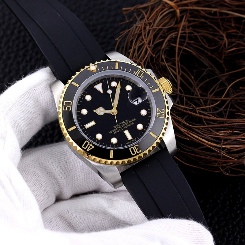 

High quality high grade Foreign trade water ghost super luminous waterproof gold steel belt mechanical watch men., 123