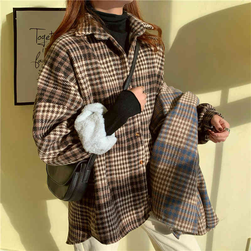 Womens Blouses Summer Tops Femme Casual Women Shirt long Sleeve Velvet Girls Blouse Plus Size Blusas Plaid Thick Sexy 210417Z