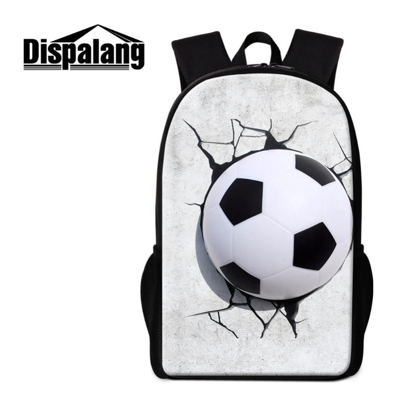 

Dispalang Soccerfootball High Quality Printing 16 Inch Capacity Design Special Purpose School Bags For Men And Student Ruckpack