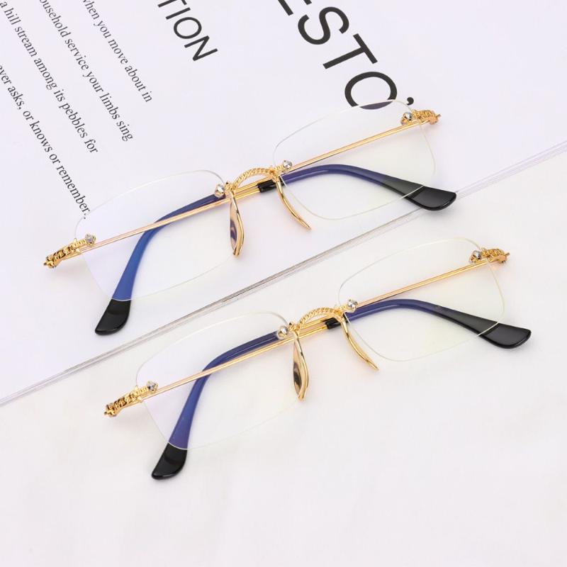 

Sunglasses Unisex Metal Frame Portable Anti-UV Blue Rays Reading Glasses Diamond-cut Far Sight Presbyopia Eyewear