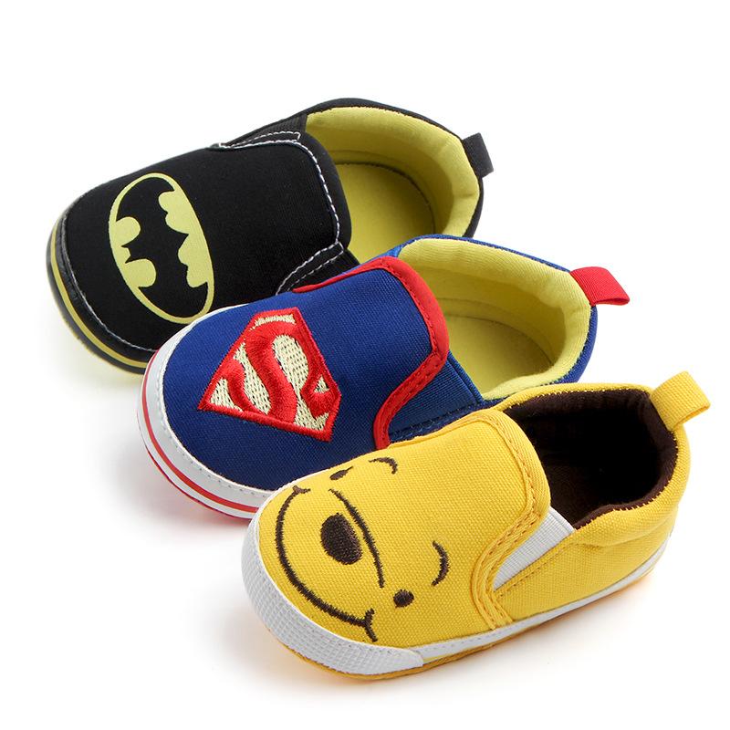 

Cartoon Canvas Slip-on Infant Baby Girls Boys Toddler Shoes Soft Sole Born Moccasins Non-slip Sneakers Athletic & Outdoor, Black
