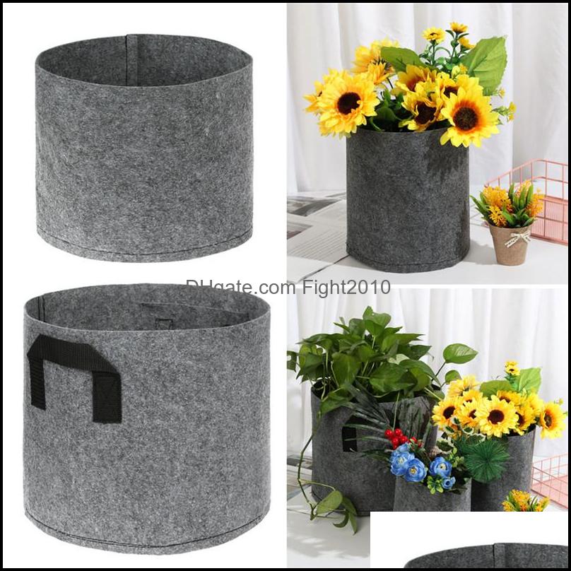 

Planters Supplies Patio, Lawn Garden Home & Garden34-75 Gallon Grey Color Bags Non-Woven Fabric Grow Potato Stberry Vegetable Growing Flower