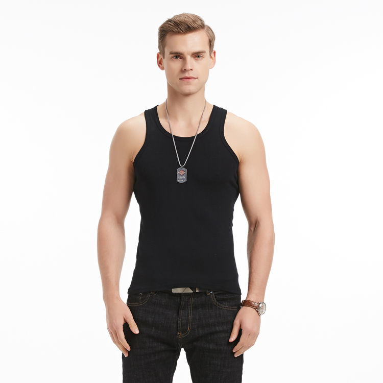 

3pcs Men's Cotton T-Shirts Pure Sleeveless Tank Tops Summer O Neck Dai221i, 3 white
