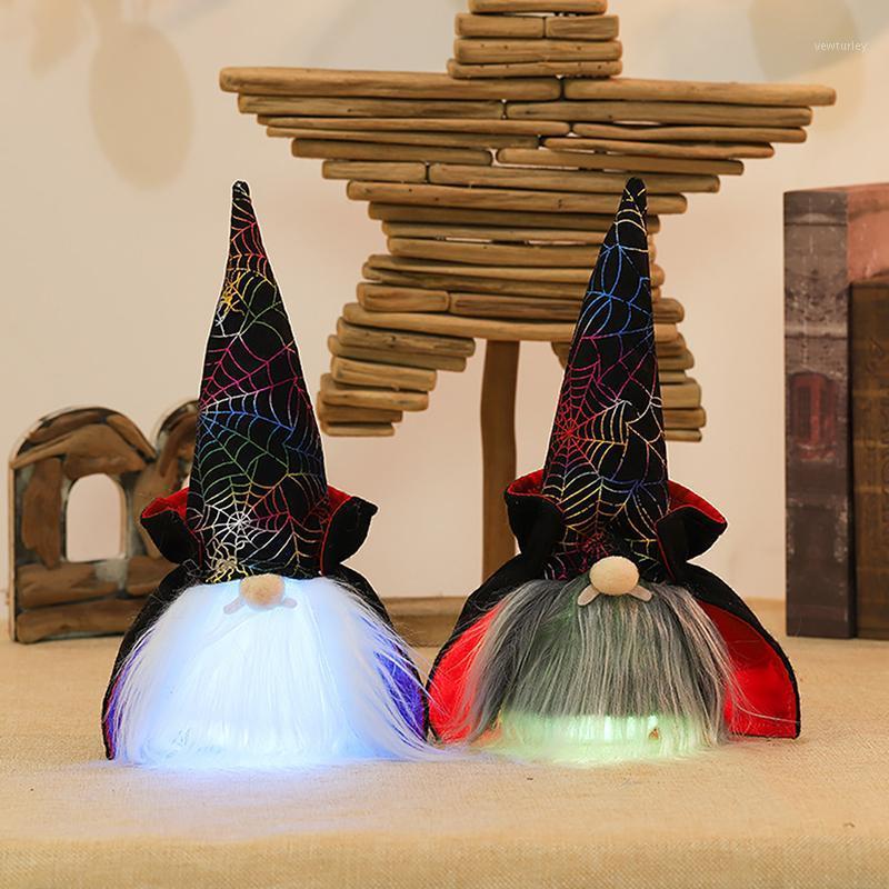 

Party Decoration Halloween Gnome Stuffed Plush Toy Faceless Doll Colorful Luminous Band Lamp Vampire For Home Ornaments Christmas