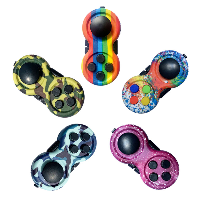 

Fidget Pad Sensory Toy Camouflage Color Gamepad Fun Cube Decompression Handle Game Controller Stress Relief Finger Reliever Anxiety Toys