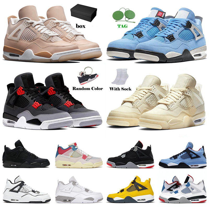 

2021 Jumpman 4 4s Basketball Shoes Sail Men Women Infrared High University Blue IV Black Cat Shimmer What The Cactus Jack Fashion Retro Trainers Athletic Sneakers, # white oreo 36-47
