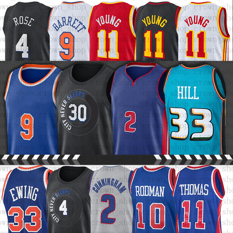 

Cade 2 Cunningham 30 Julius Derrick Randle Rose Basketball Jerseys 9 RJ Patrick Barrett Ewing Dennis 10 Rodman 11 Thomas Trae 11 Young, Men