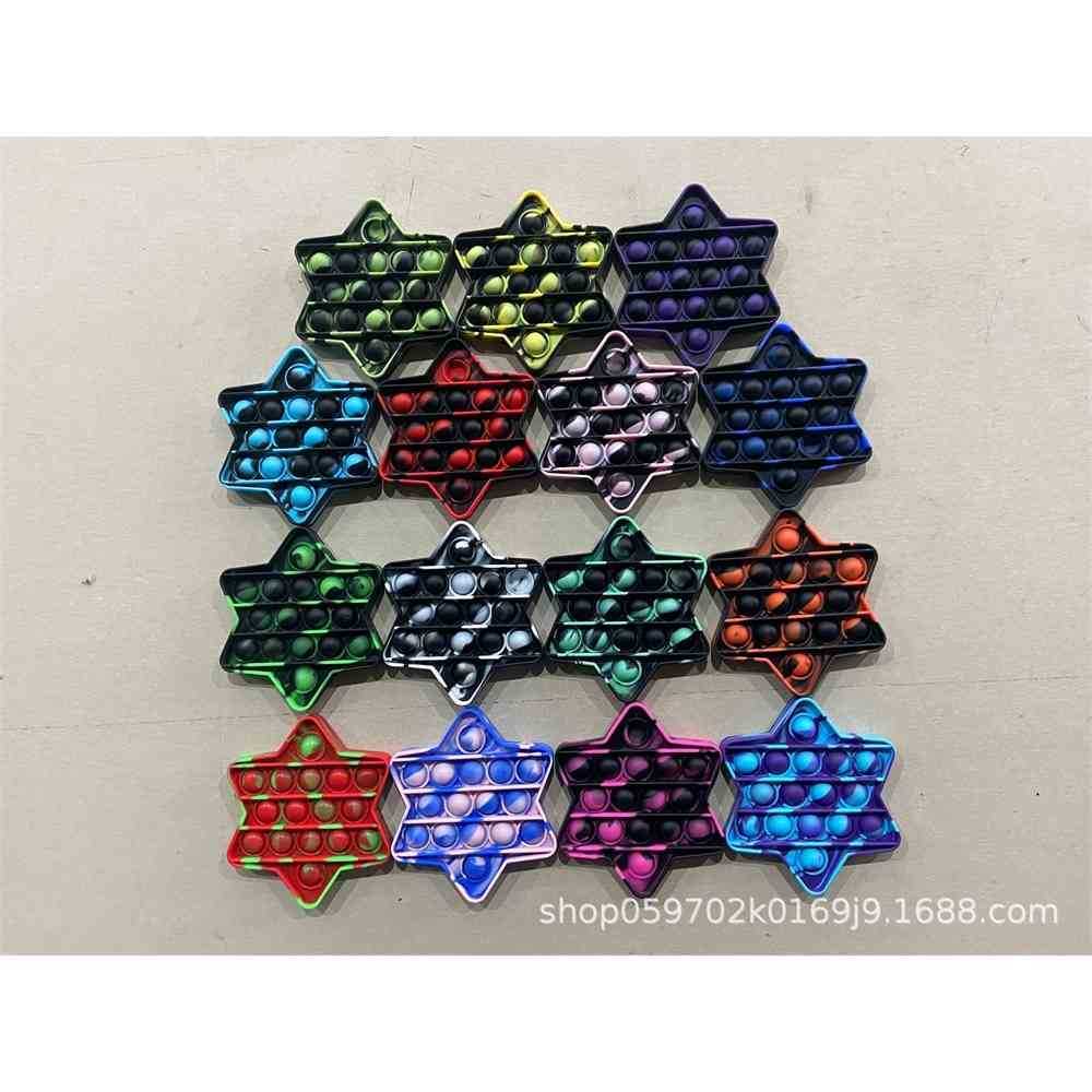 

Regular Star Shape Sensory Fidget Bubble Popper Push Pop Bubbles Board Tie Dye Camouflage POO-ITS Finger Puzzle Tiktok Decompression Toys G6279VP