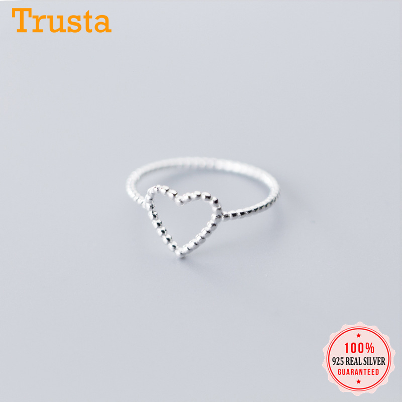 

Trustdavis Genuine Sterling Simple Cute Hollow Heart Finger Ring Size 6 7 8 for Women Gilr Silver 925 Jewelry Da659, Golden;silver
