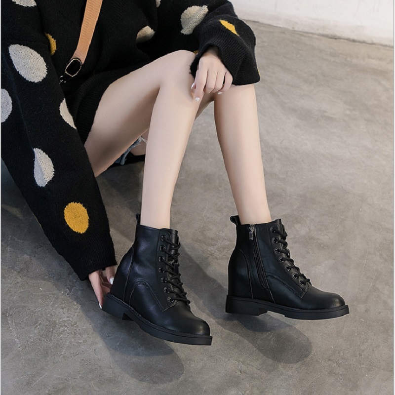 

Women Boots Platform Shoes Chaussures Triple Black White Womens Cool Motorcycle Boot Leather Shoe Trainers Sports Sneakers Size 34-39 05, #1 34-39