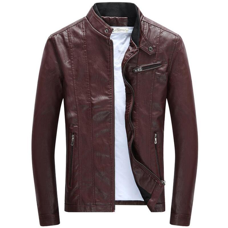 

Men's Fur & Faux PU Jacket Men Fashion Motorcycle Biker Leather Jackets Mens Spring Autumn Clothes Male Classic Velvets Coats Deri Ceket, Black