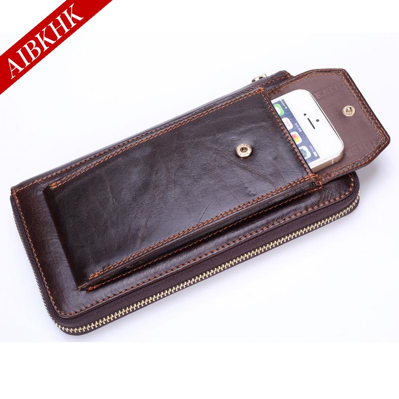 

Wallets 2021 Fashion Business Men's Long Natural Real Leather High Quality Male Cow Genuine Cash Purses Clutch, Red;black