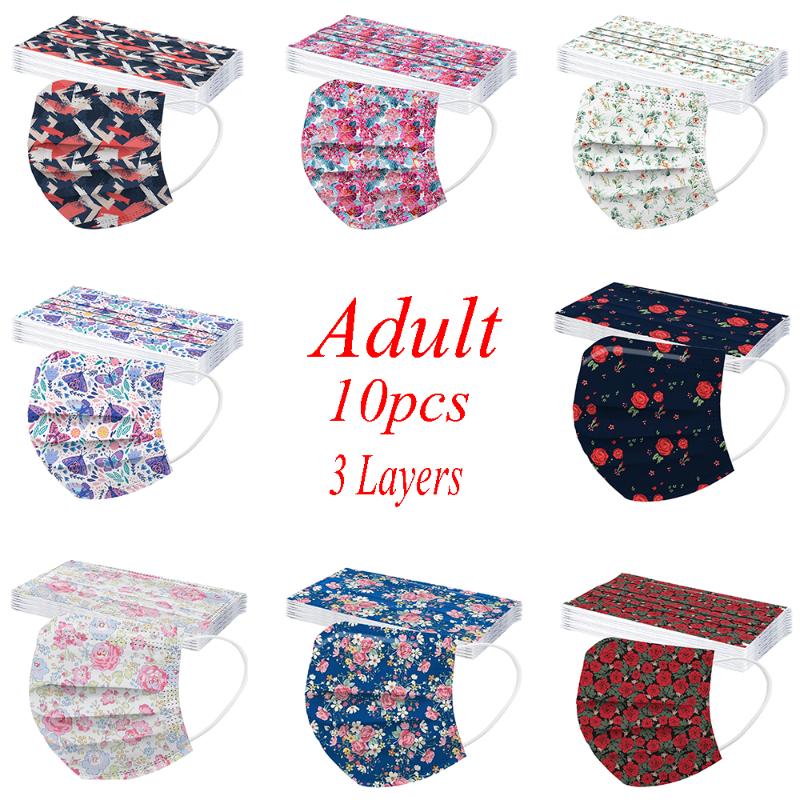 

Other Event & Party Supplies 10pc Disposable Flower Pattern Masks Adult Floral Printed 3ply Meltblown Cloth Filter Dust-proof Halloween Cosp