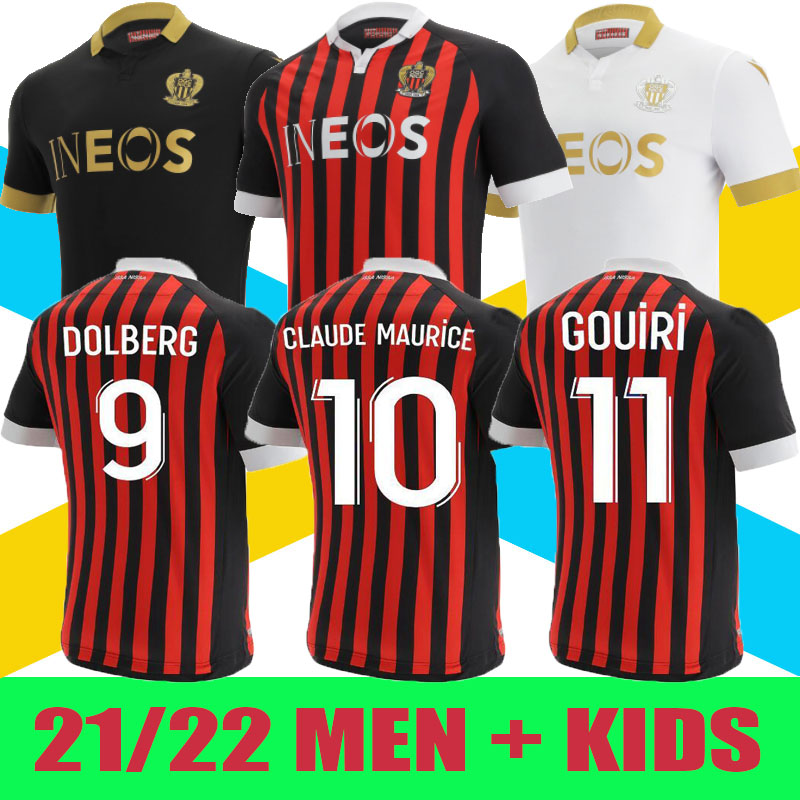 

21 22 OGC Nice soccer jerseys 2021 2022 home away Lemina Kluivert Stengs TODIBO LEES MELOU GOUIRI DOLBERG DANTE KAMARA ATAL Equiment maillot, Black;yellow