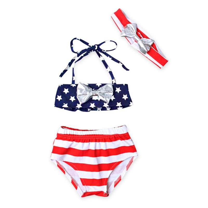 

One-Pieces 0-3 Year Toddler Baby Girls Swimwear Creative Summer Star Striped Two-piece Swimsuit Beach Bathing Suit Vestidos, Black