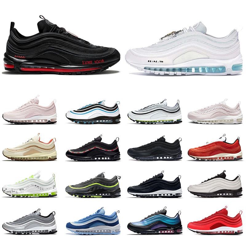 

97 97s OG Mschf Lil Nas x Satan Luke inri jesus Mens Running Shoes Off Cork Gradient Fade Sports Sneakers Triple White Men Women Trainers Black Bullet Laser Fuchsia, B5 triple white 36-45