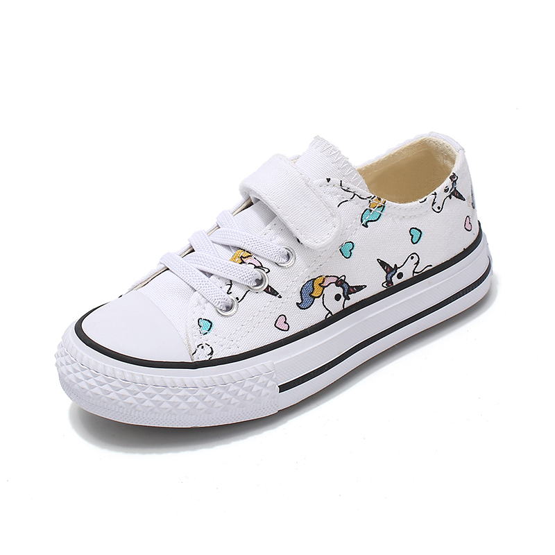 

Unicorn Shoes Children Sneakers Print Rainbow Boy Shoes 2021 Autumn Cute Canvas Shoes Kids Girls Casual Sneakers Teenage, Black