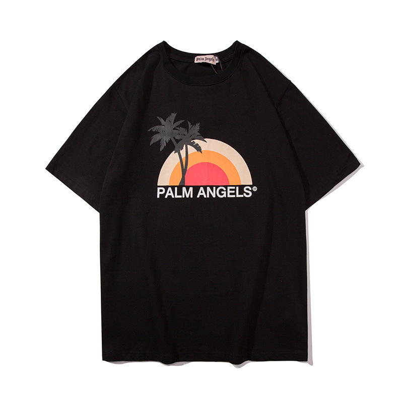 

Chao brand palm dusk sunset coconut print short sleeve T-shirt for couples, White;black