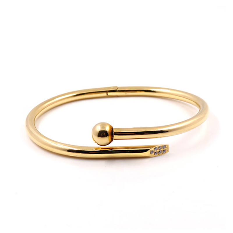 

2021 design womens jewelry bracelet 18 k gold stainless steel bangle high-quality mens silver bracelets love bangles with crystal box gift, Black