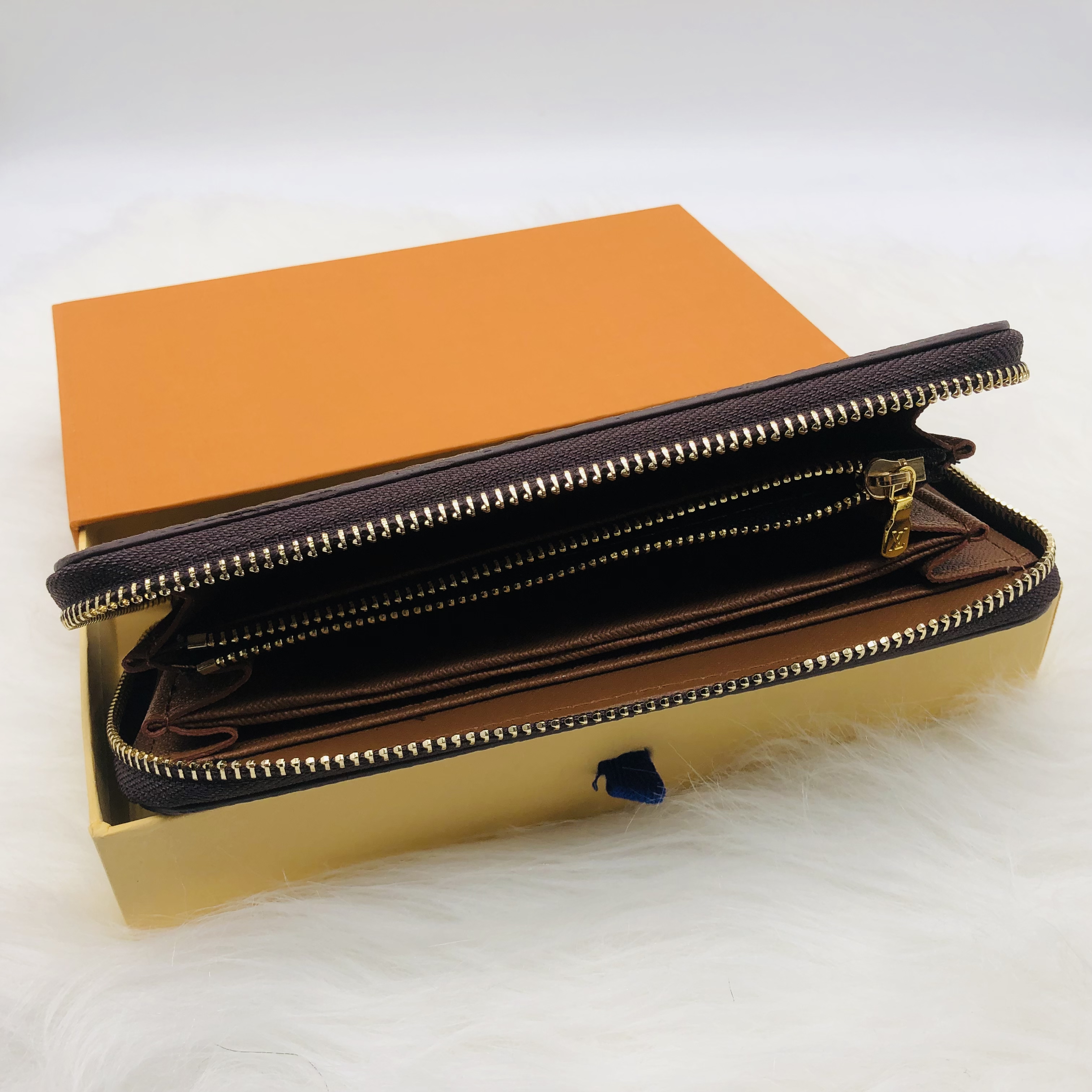 

GG's Louis's Vutton's LVs YSLS zipper WALLET the most stylish cards coins men leather purse card holder women Designer wallet bags clutch, Coffee lattice