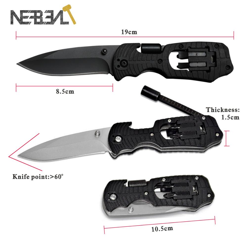 

Foding Utiity Knife Tactica Surviva Knives Stainess Stee 4 In 1 Mutifunction With Screwdriver Bit Miitary Surviva Knife