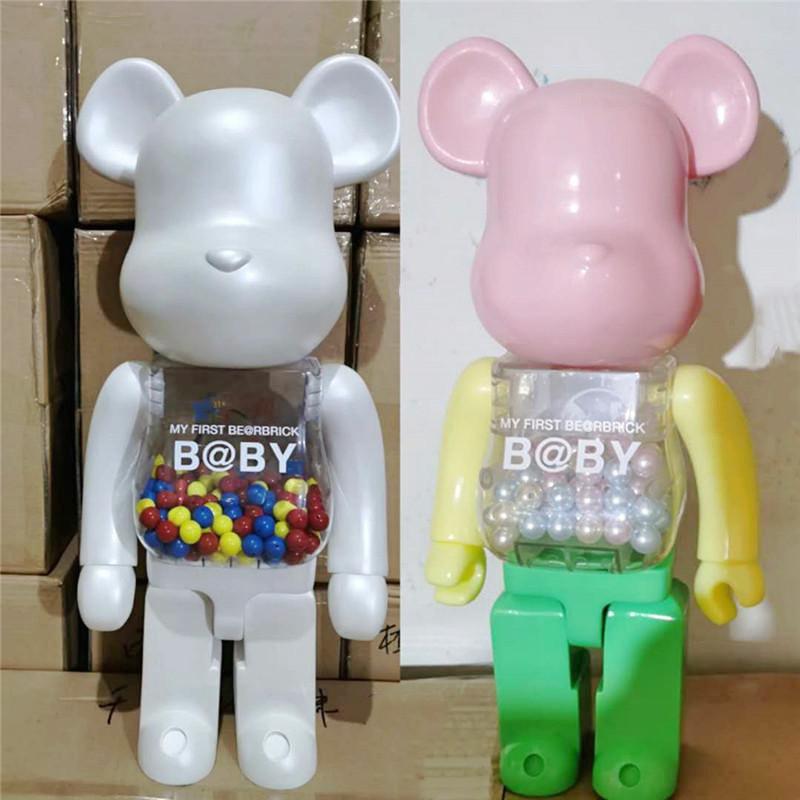

Best-Selling 1000% 70CM Bearbrick Evade glue White Pink and Blue bear figures Toy For Collectors Be@rbrick Art Work model decoration gift