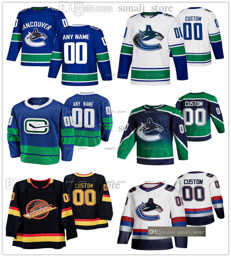 

Stitched Hockey Jersey Jason Dickinson Phillip Di Giuseppe Justin Dowling Conor Garland Nils Hoglander Juho Lammikko Zack MacEwen J.T. Miller Nic Petan Brad Hunt, Men white