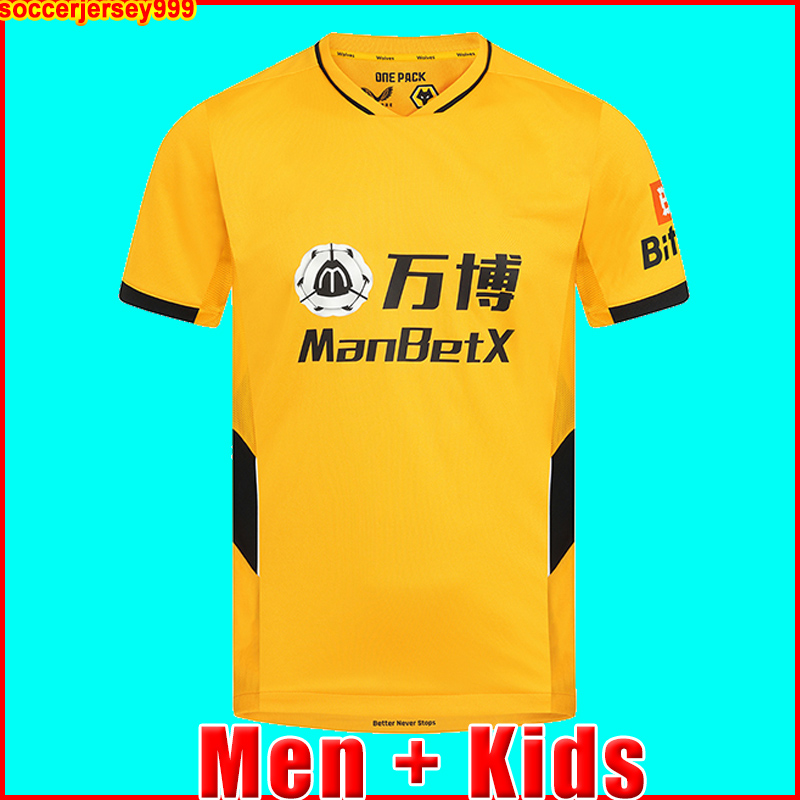 

wolves soccer jersey 21  NEVES RAUL ADAMA FÁBIO SILVA PODENCE 2021 2022 J.OTTO Wanderers football shirt men + kids kit sets uniform tops 999, Men home + patch