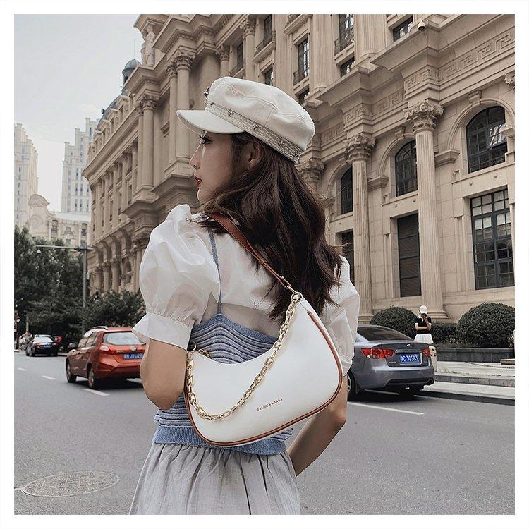 

Evening Bags Luxury Design Fashion Casual Ladies Pu Chain Armpit Shoulder Bag